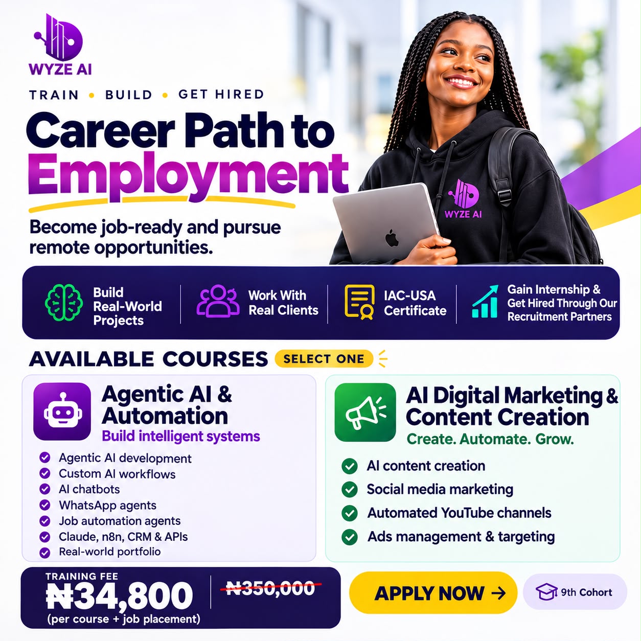 Wyze AI 9th Cohort career path to employment training